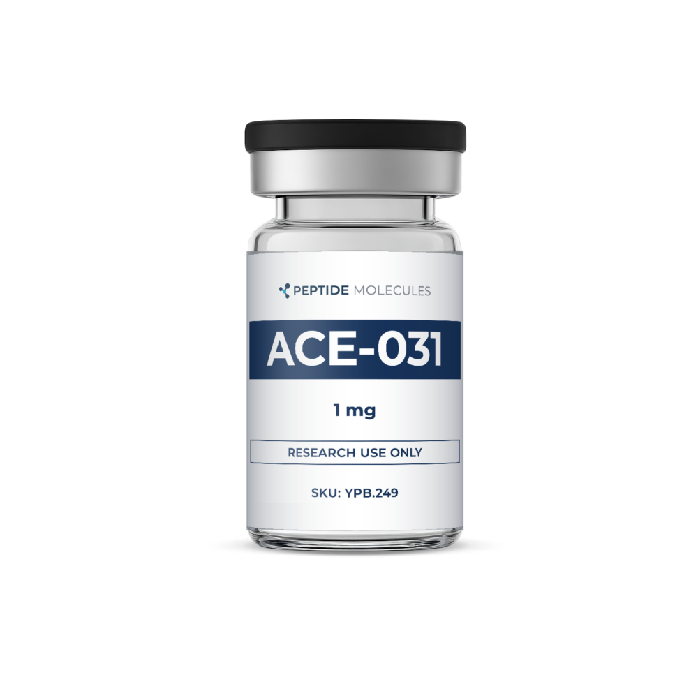 ACE-031 1 mg research vial – front view