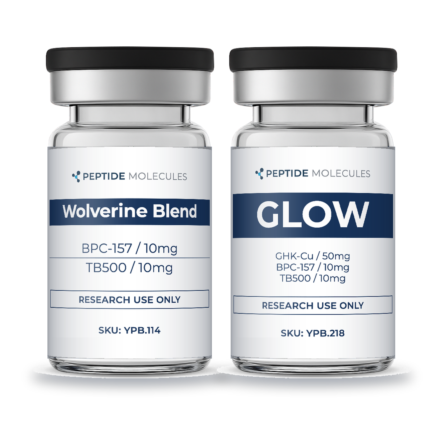 Research Bundle F — BPC-157 / TB-500 / GHK-Cu Blend research vials - bundle contents