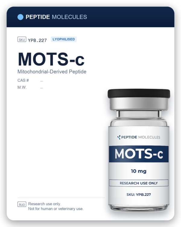 MOTS-c research vial datasheet, SKU YPB.227. Research use only.