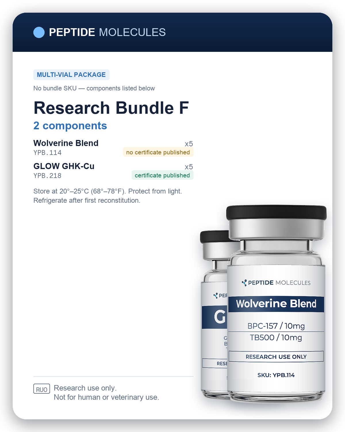 Research Bundle F multi-vial research package. Components: YPB.114, YPB.218. Research use only.